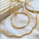 Gargantilha Wave - Banhado a Ouro